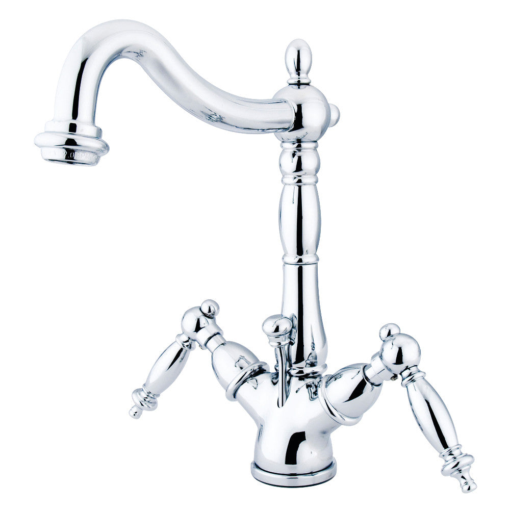 Kingston Brass KS1431TL Heritage Two-Handle Bathroom Faucet with Brass Pop-Up and Cover Plate