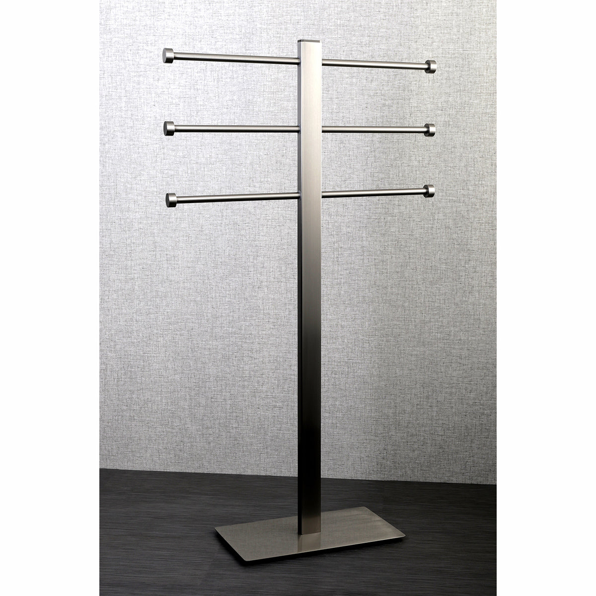 Kingston Brass Freestanding Stainless Steel Towel Holder with Rectangular Base