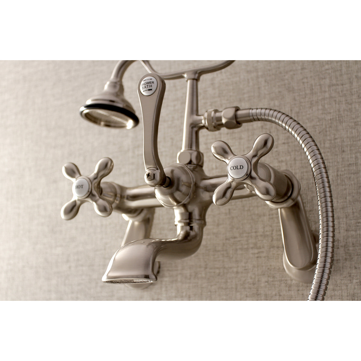 Aqua Vintage Wall Mount Tub Faucet with Hand Shower