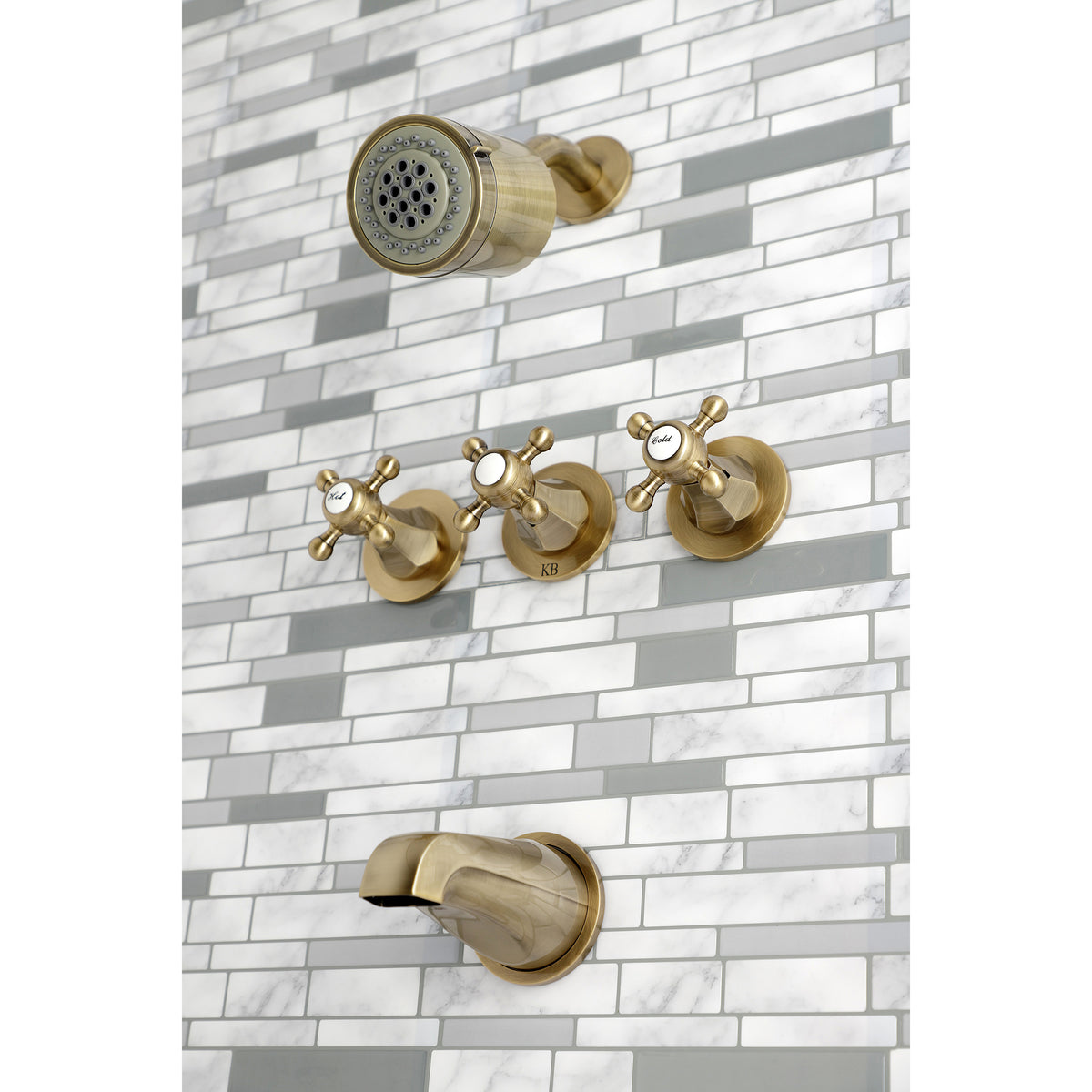 Metropolitan Three-Handle Tub and Shower Faucet