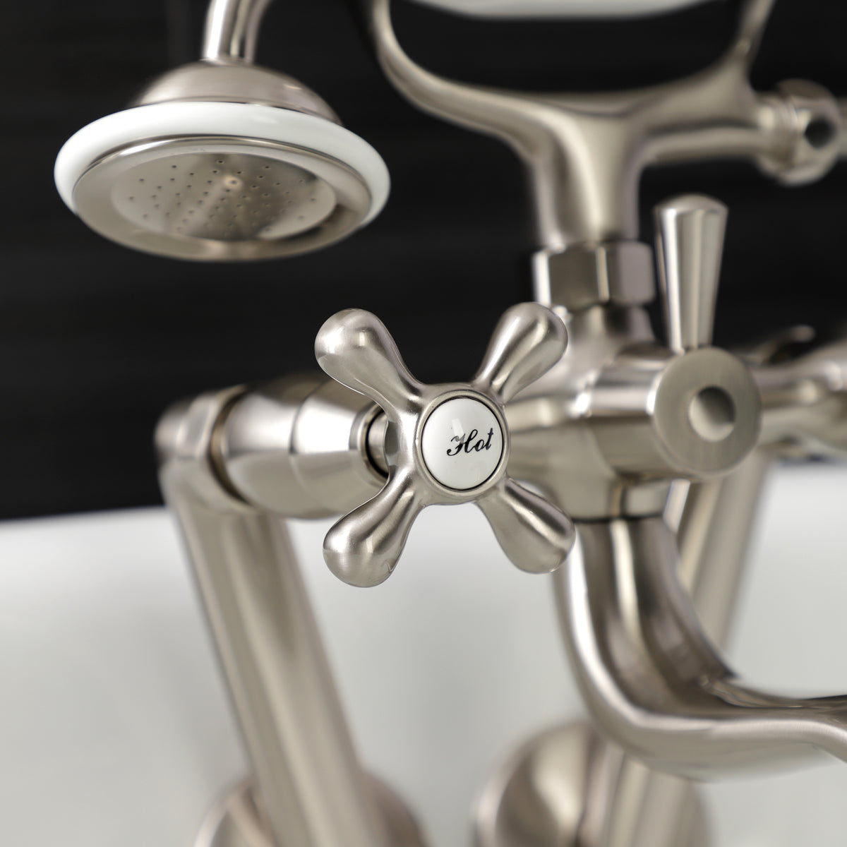 Kingston Wall Mount Clawfoot Tub Faucet with Hand Shower