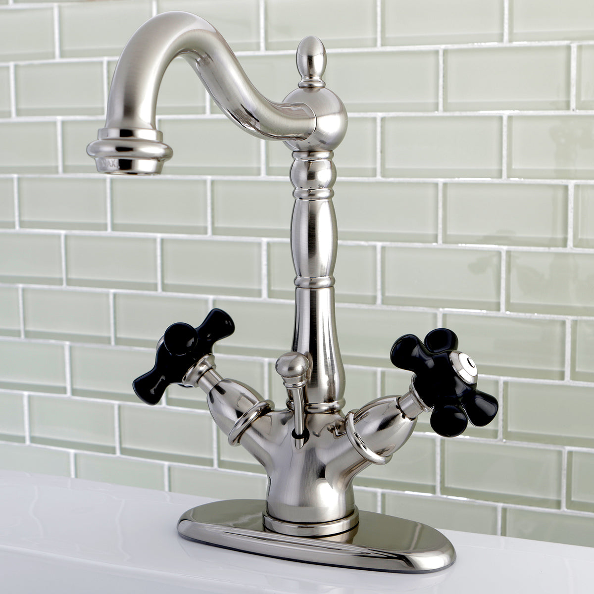 Kingston Brass KS1431PKX Duchess Two-Handle Bathroom Faucet with Brass Pop-Up and Cover Plate