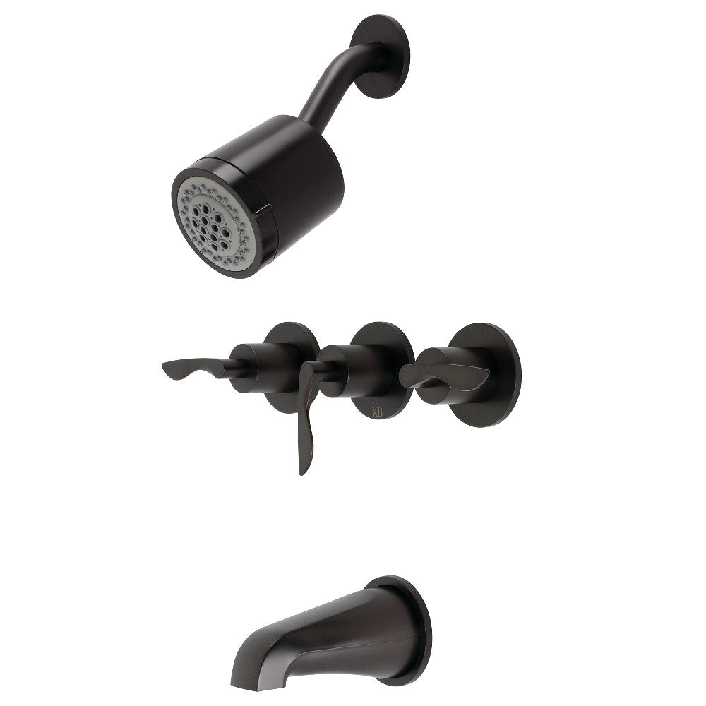 Serena Three-Handle Tub and Shower Faucet