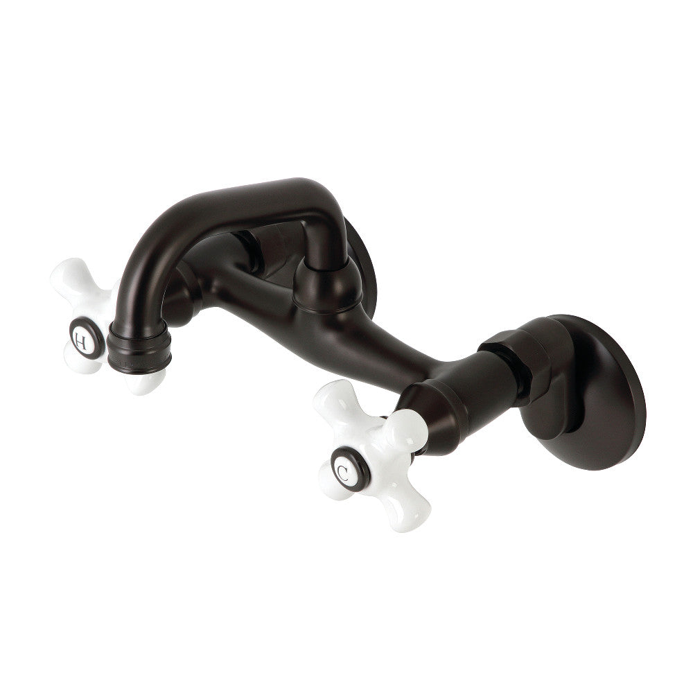 Kingston Brass KS612MB Two-Handle Wall Mount Bar Faucet