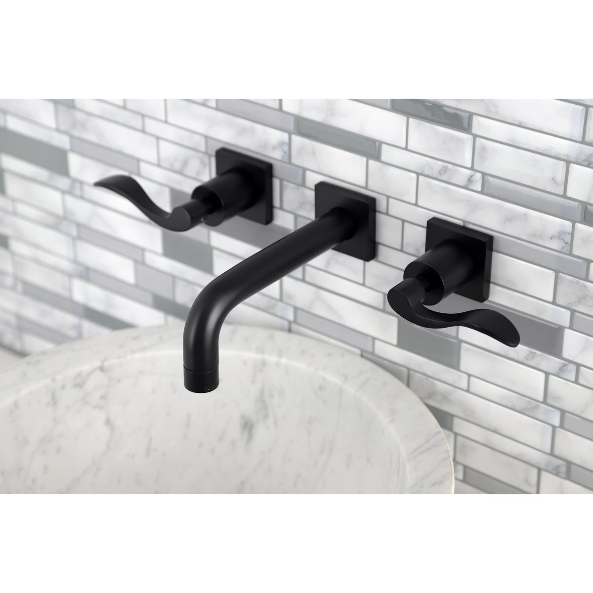 Kingston Brass KS6126DFL NuWave Two-Handle Wall Mount Bathroom Faucet
