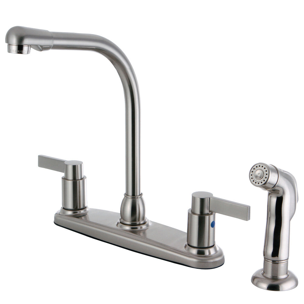 Kingston Brass FB2751NDLSP NuvoFusion 8-Inch Centerset Kitchen Faucet with Sprayer