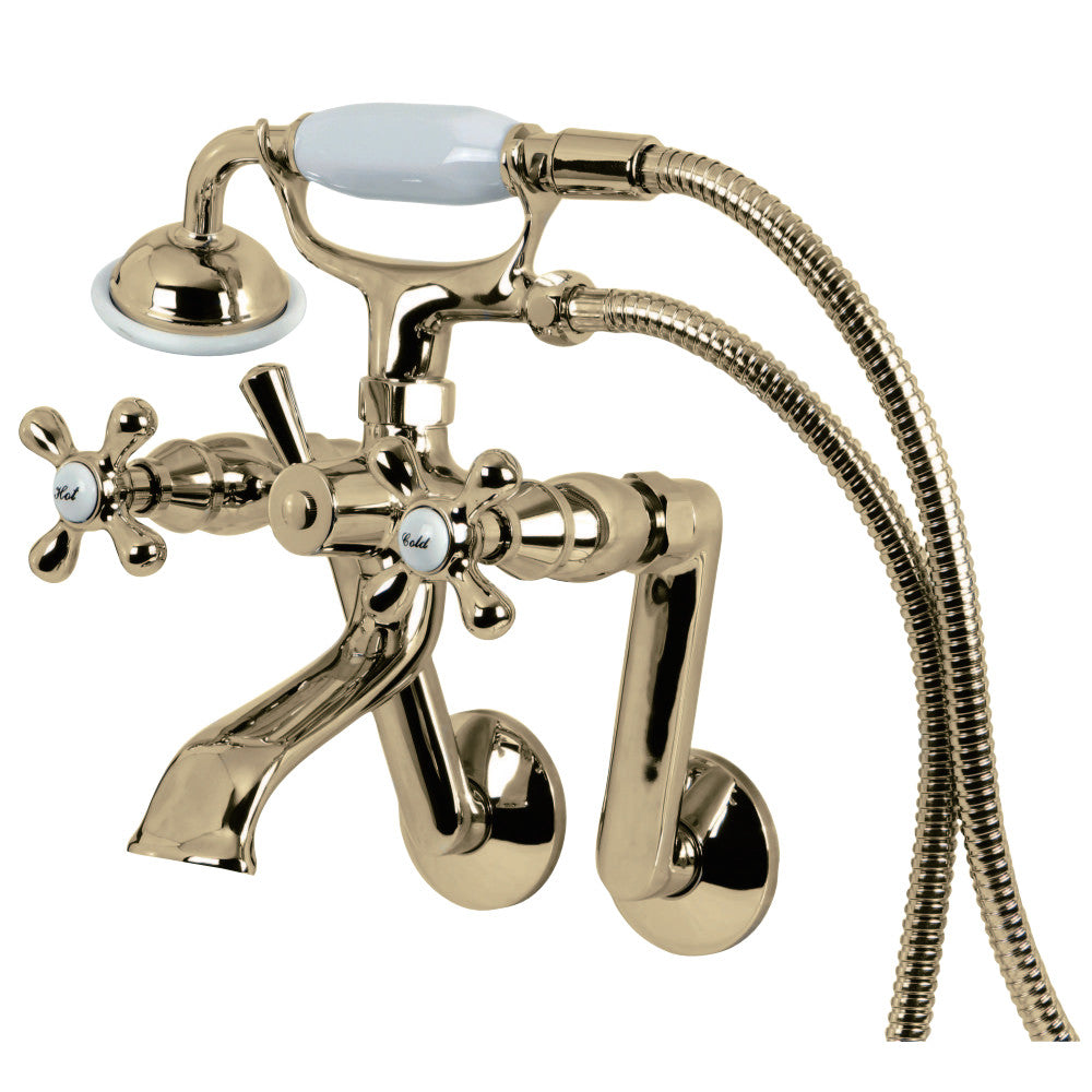 Kingston Tub Wall Mount Clawfoot Tub Faucet with Hand Shower