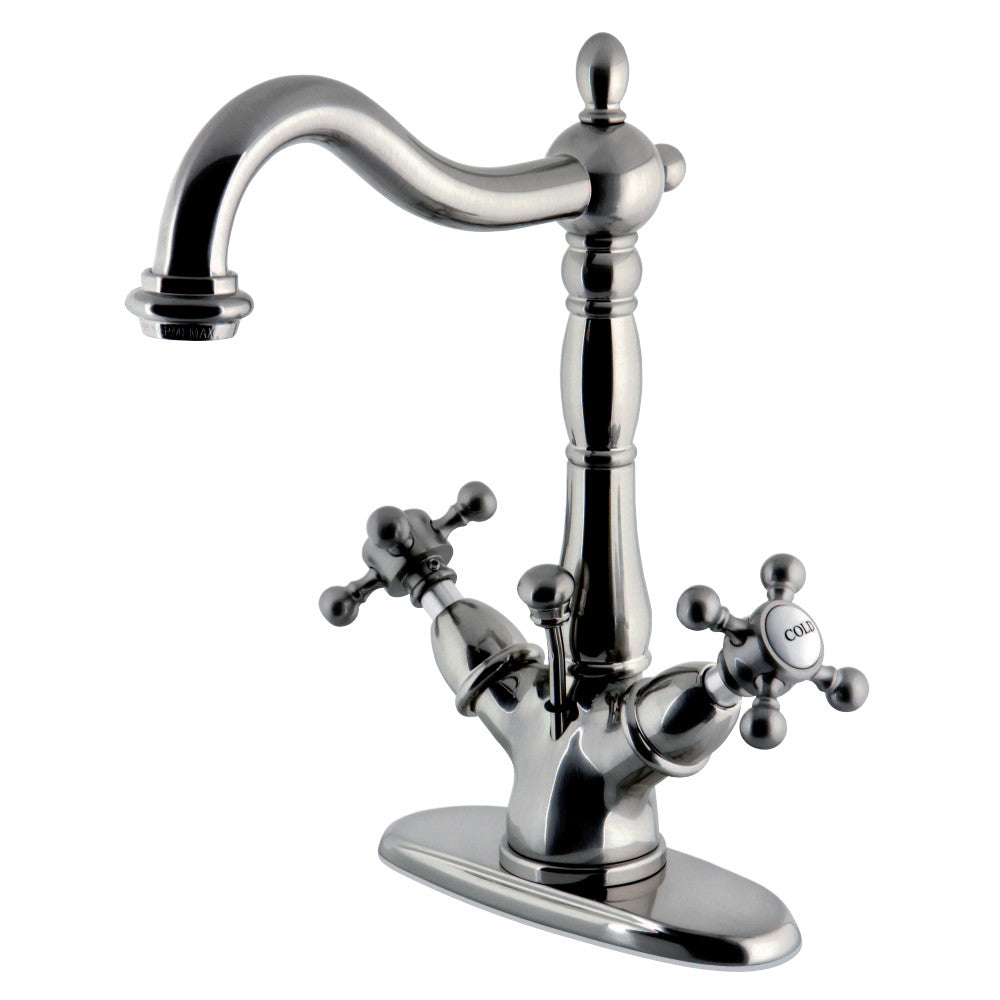 Kingston Brass KS1438BX Vintage Two-Handle Bathroom Faucet with Brass Pop-Up and Cover Plate