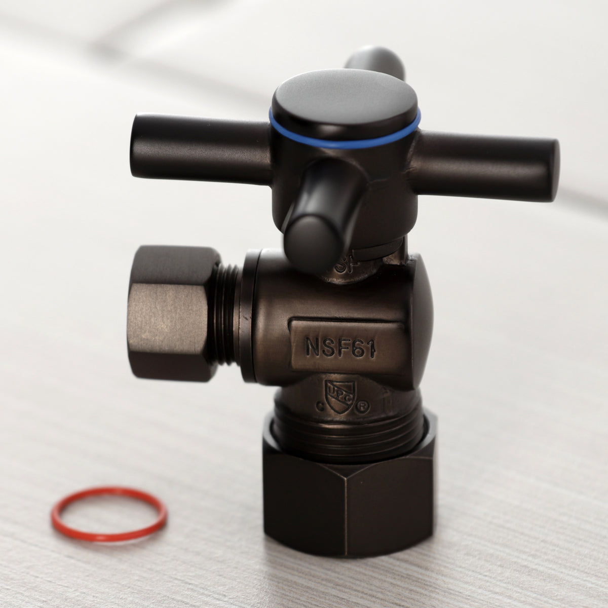 Kingston Brass Concord 5/8&quot; x 3/8&quot; O.D. Comp, Quarter Turn Angle Stop Valve