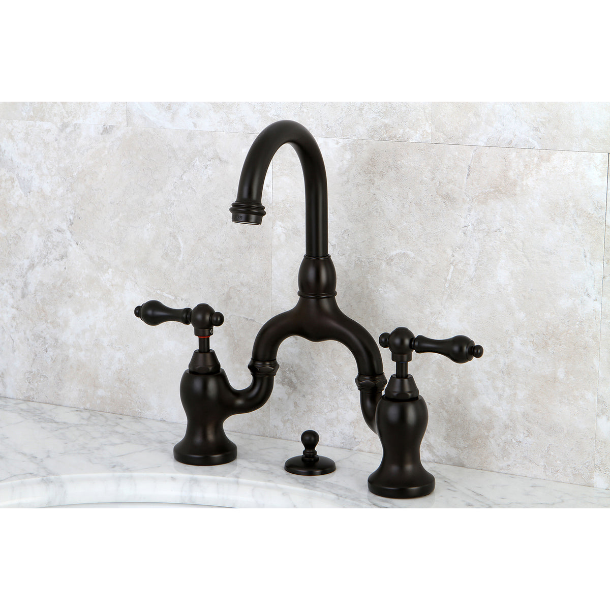 Kingston Brass KS7995AL English Country Bridge Bathroom Faucet with Brass Pop-Up