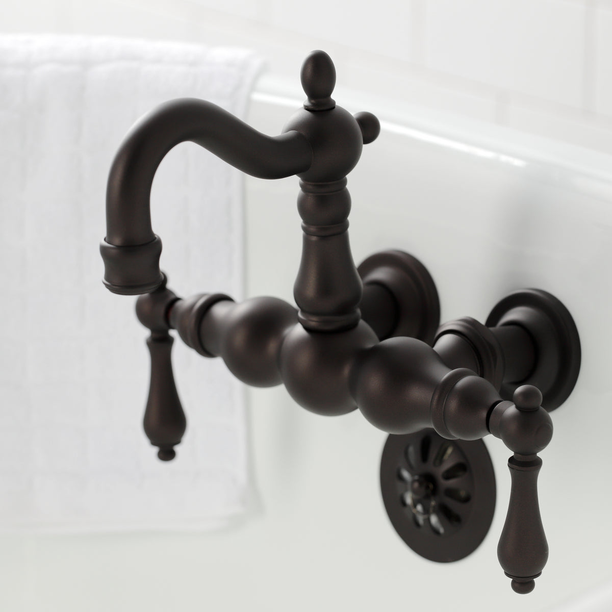 Heritage 3-3/8&quot; Tub Wall Mount Clawfoot Tub Faucet