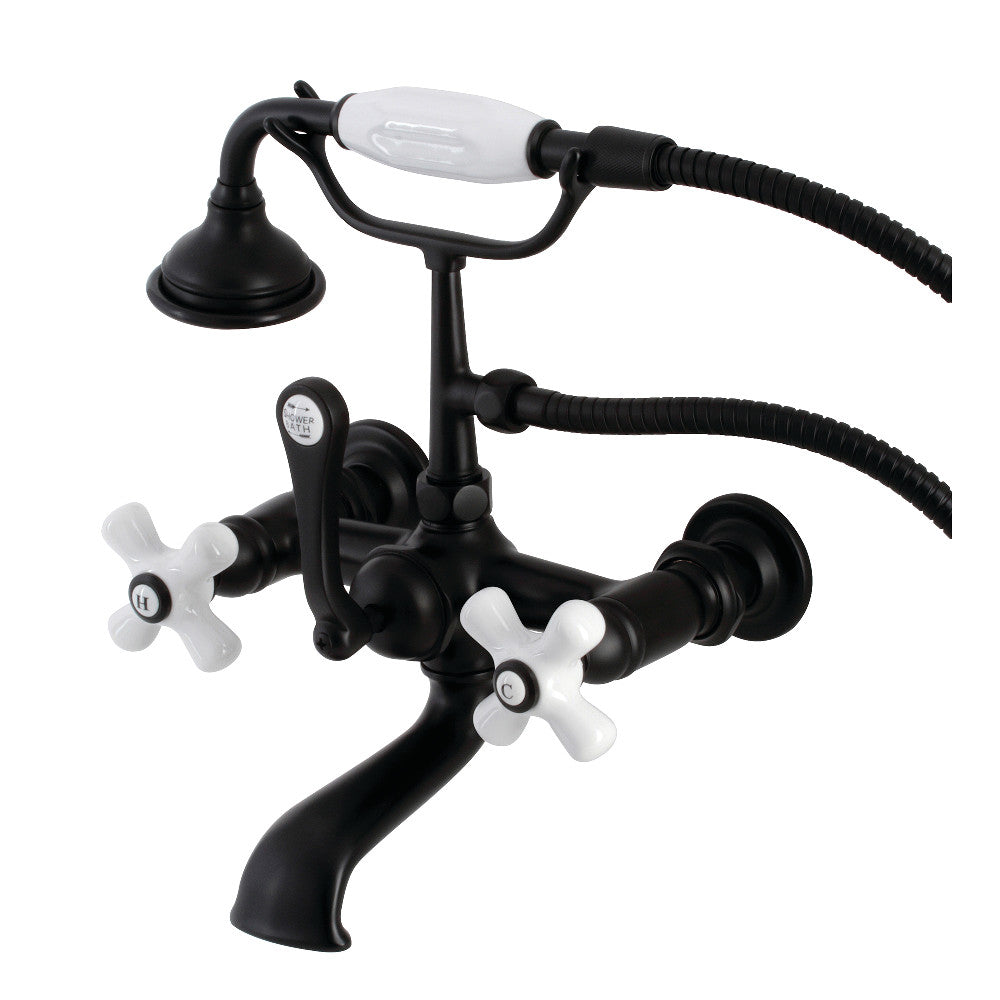 Aqua Vintage 7-Inch Wall Mount Tub Faucet with Hand Shower