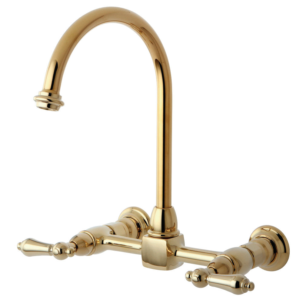 Kingston Brass KS1295AL Restoration Wall Mount Bridge Kitchen Faucet