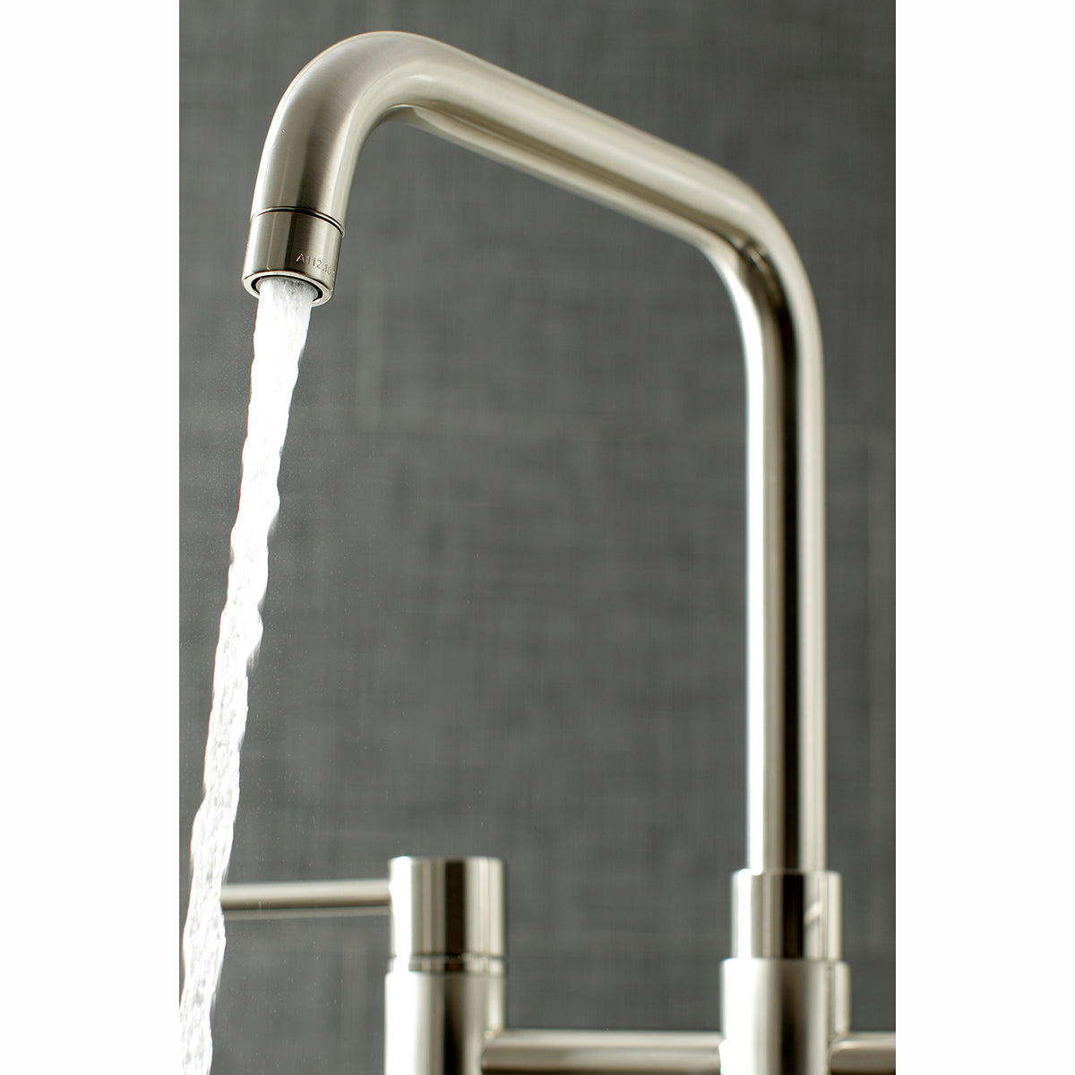 Kingston Brass KS8287DLBS Concord Two-Handle Bridge Kitchen Faucet with Brass Sprayer