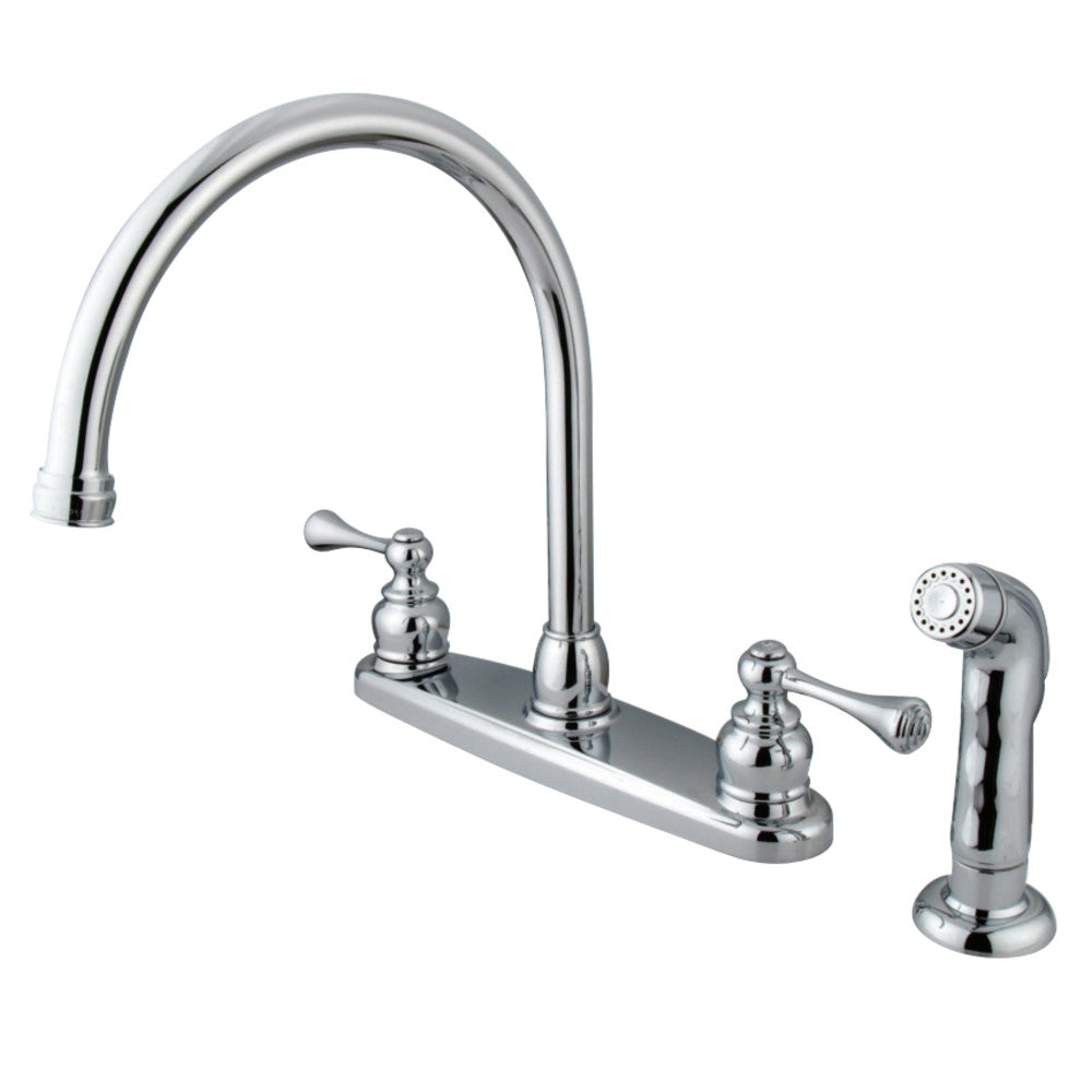 Kingston Brass KB728BLSP 8-Inch Centerset Kitchen Faucet