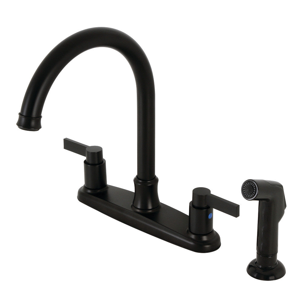 Kingston Brass FB7790NDLSP NuvoFusion 8-Inch Centerset Kitchen Faucet with Sprayer