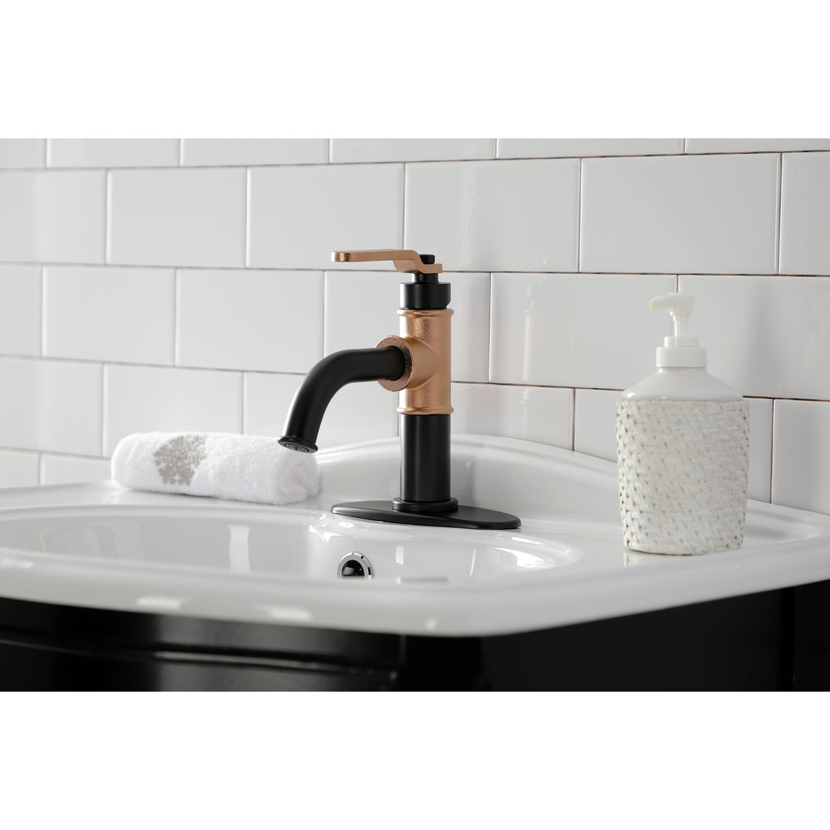 Kingston Brass KSD2828KL Whitaker Single-Handle Bathroom Faucet with Push Pop-Up