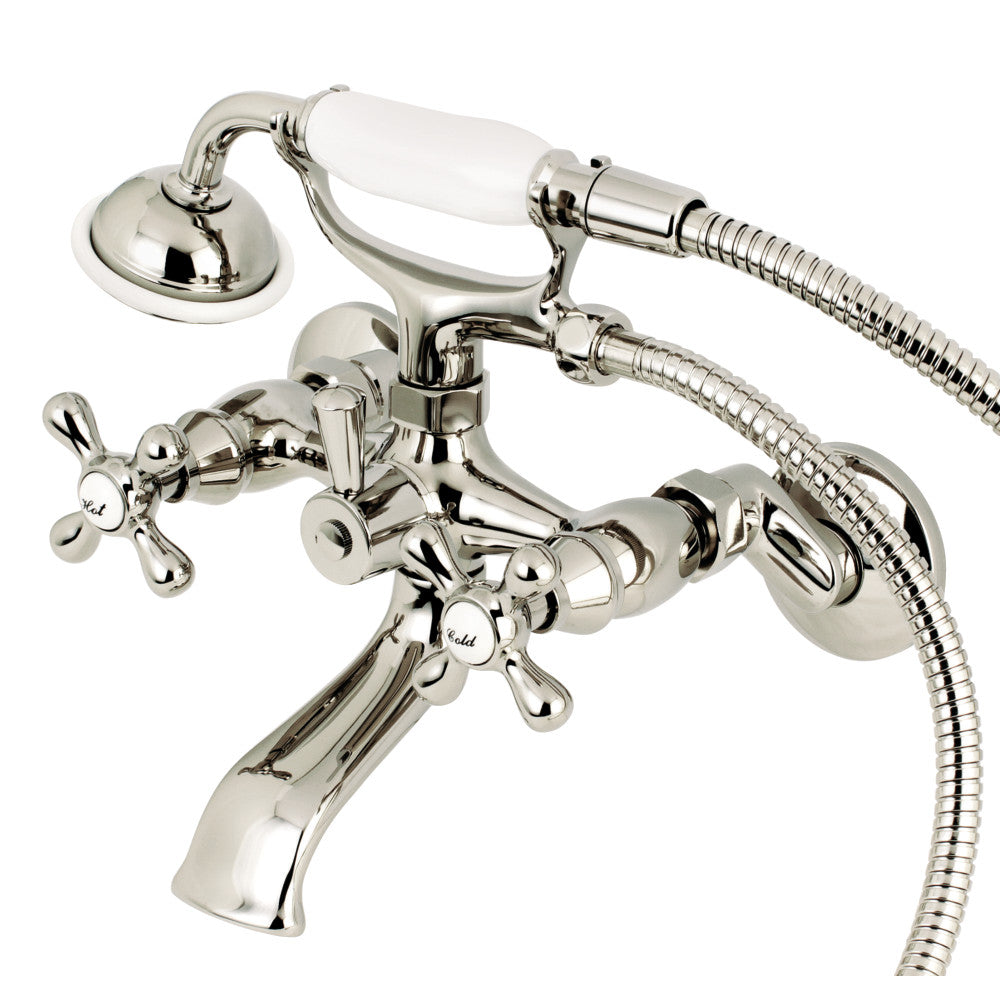 Kingston Tub Wall Mount Clawfoot Tub Faucet with Hand Shower