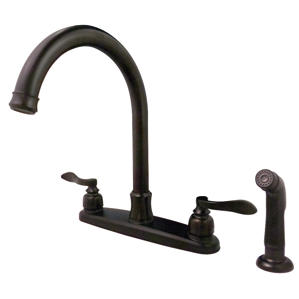 Kingston Brass FB7791NFLSP NuWave French 8-Inch Centerset Kitchen Faucet with Sprayer