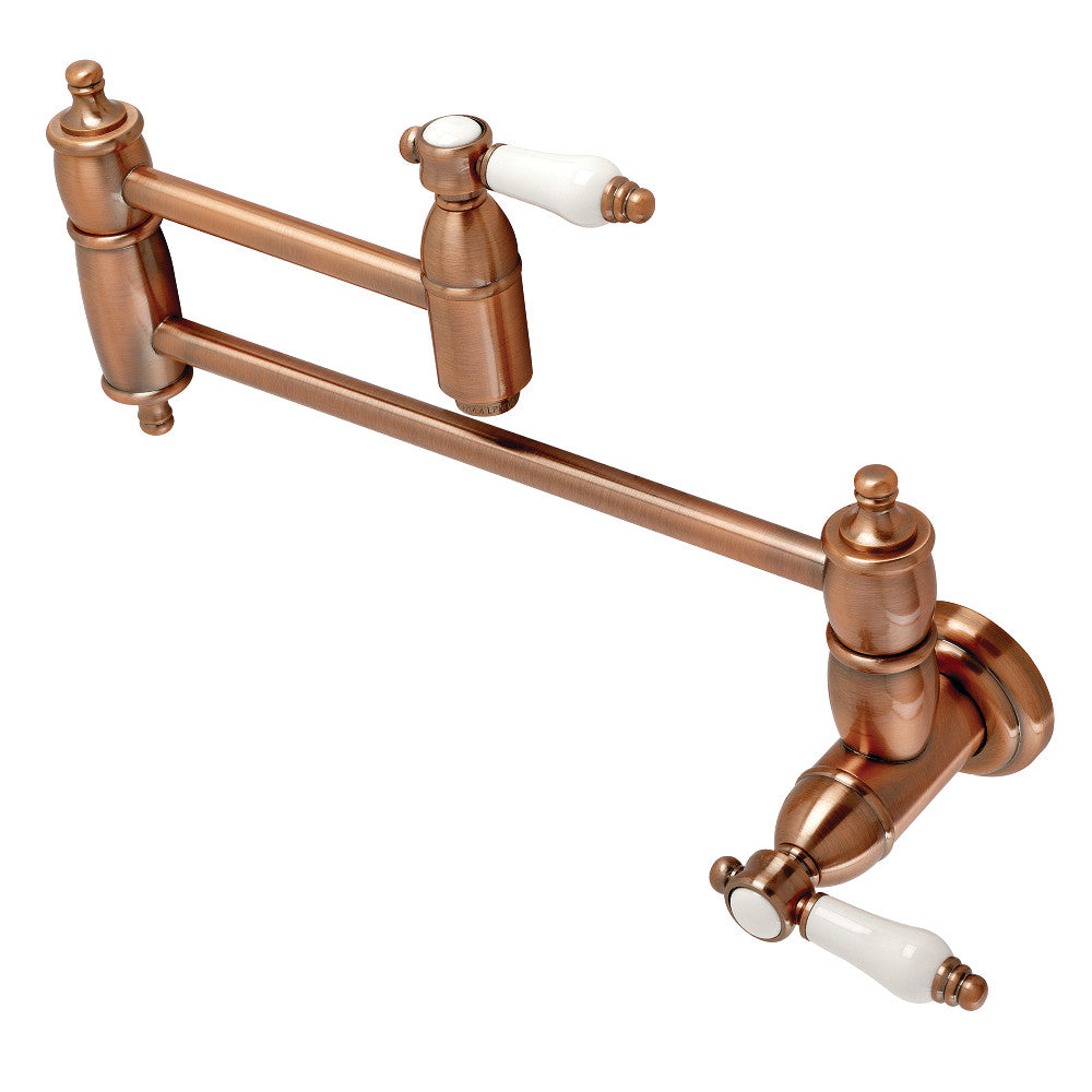 Kingston Brass KS3106BPL Bel-Air Wall Mount Pot Filler Kitchen Faucet