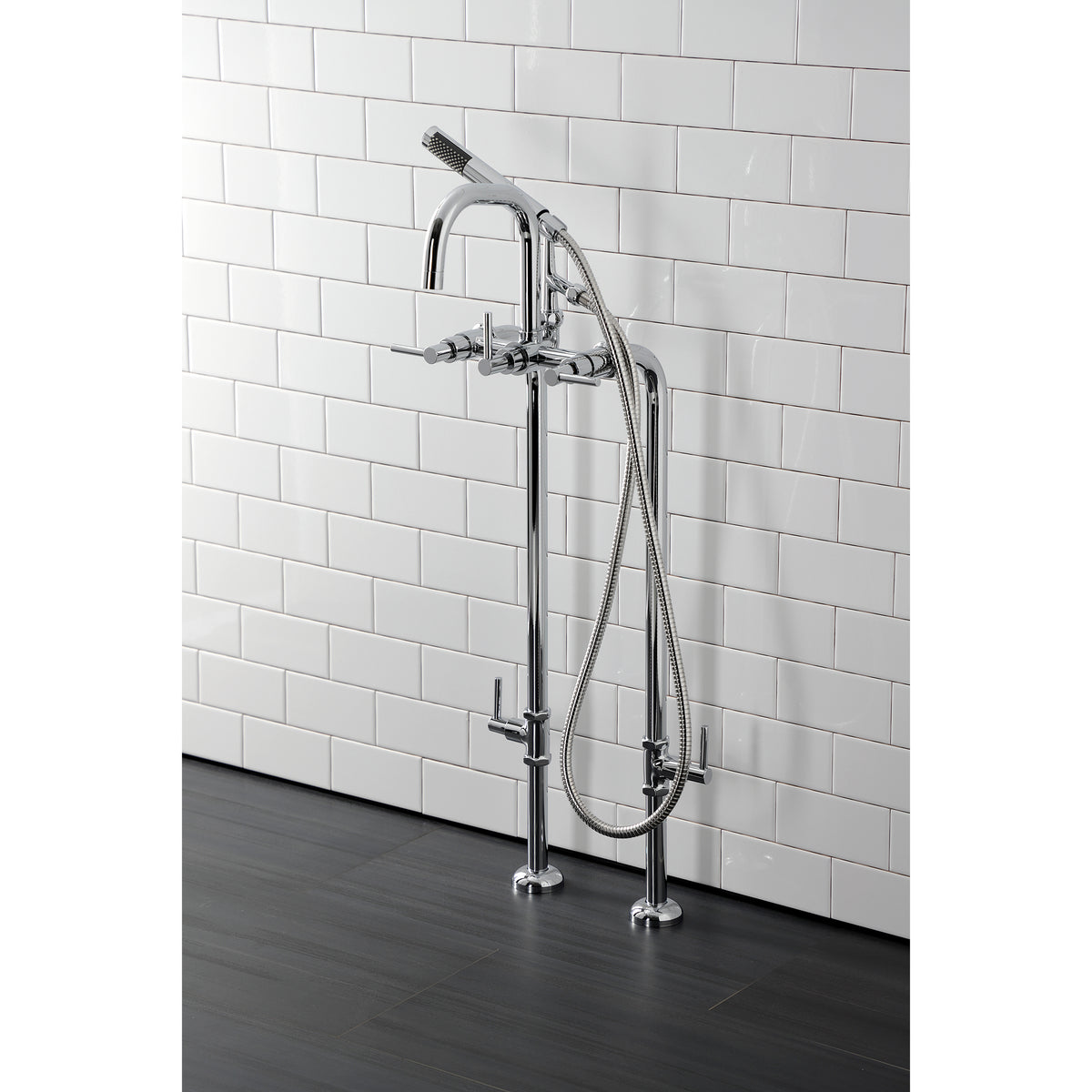 Aqua VintageL Concord Freestanding Tub Faucet with Supply Line, Stop Valve