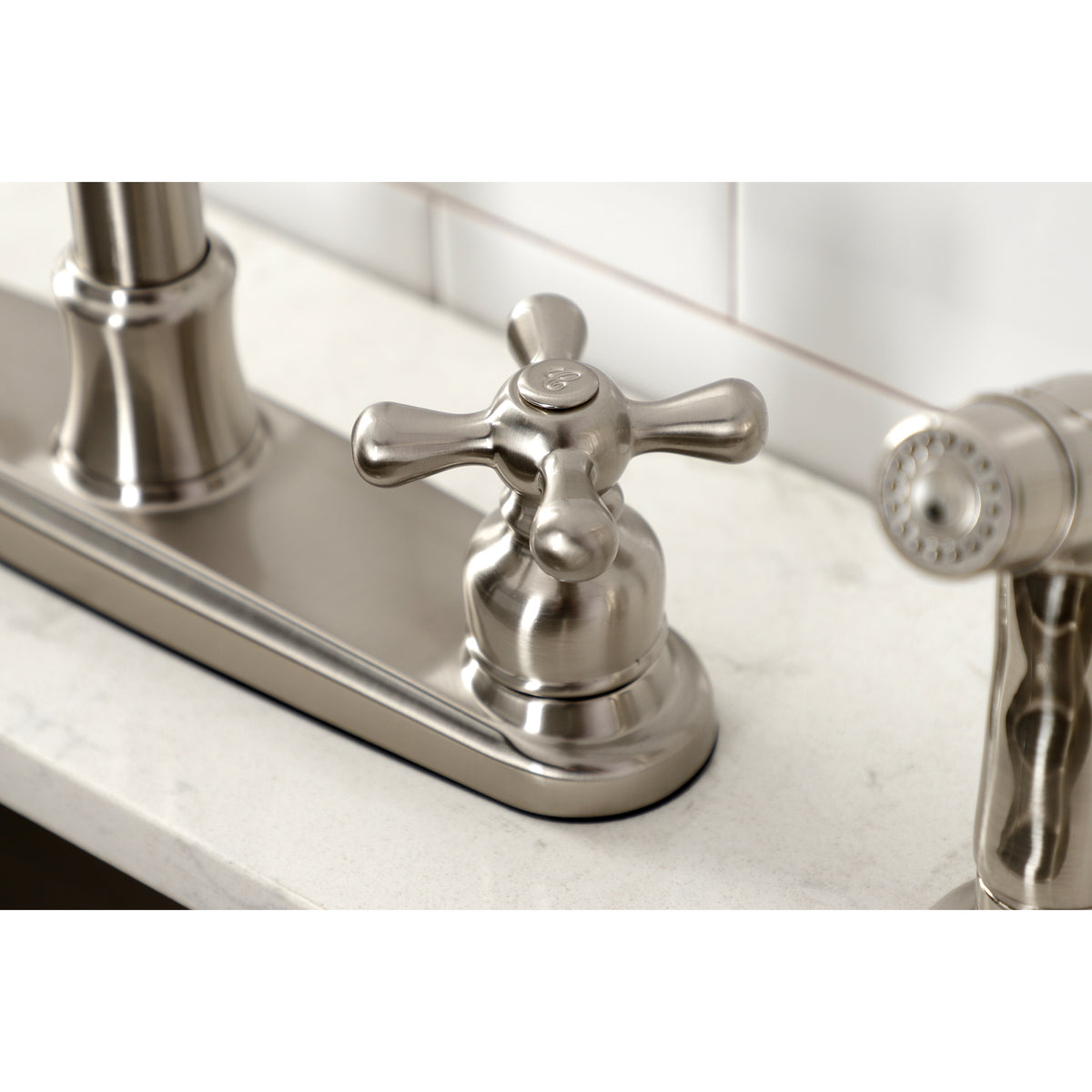 Kingston Brass FB7798AXSP Victorian 8-Inch Centerset Kitchen Faucet with Sprayer