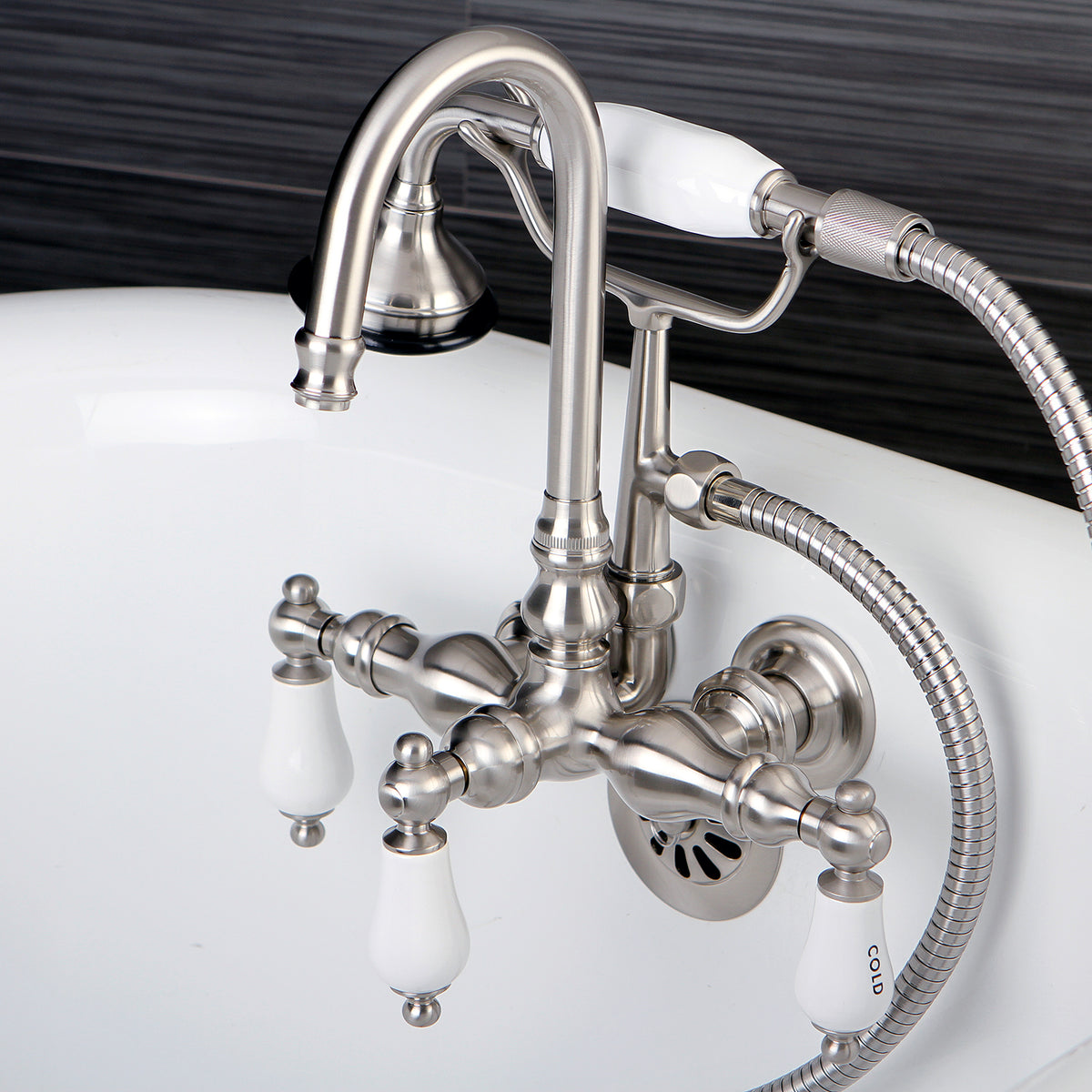 Aqua Vintage Wall Mount Clawfoot Tub Faucet