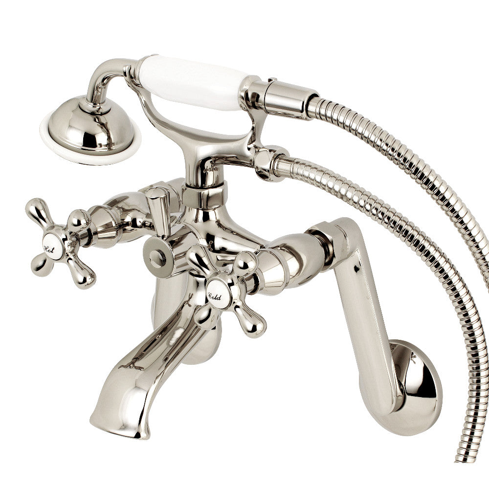 Kingston Tub Wall Mount Clawfoot Tub Faucet with Hand Shower
