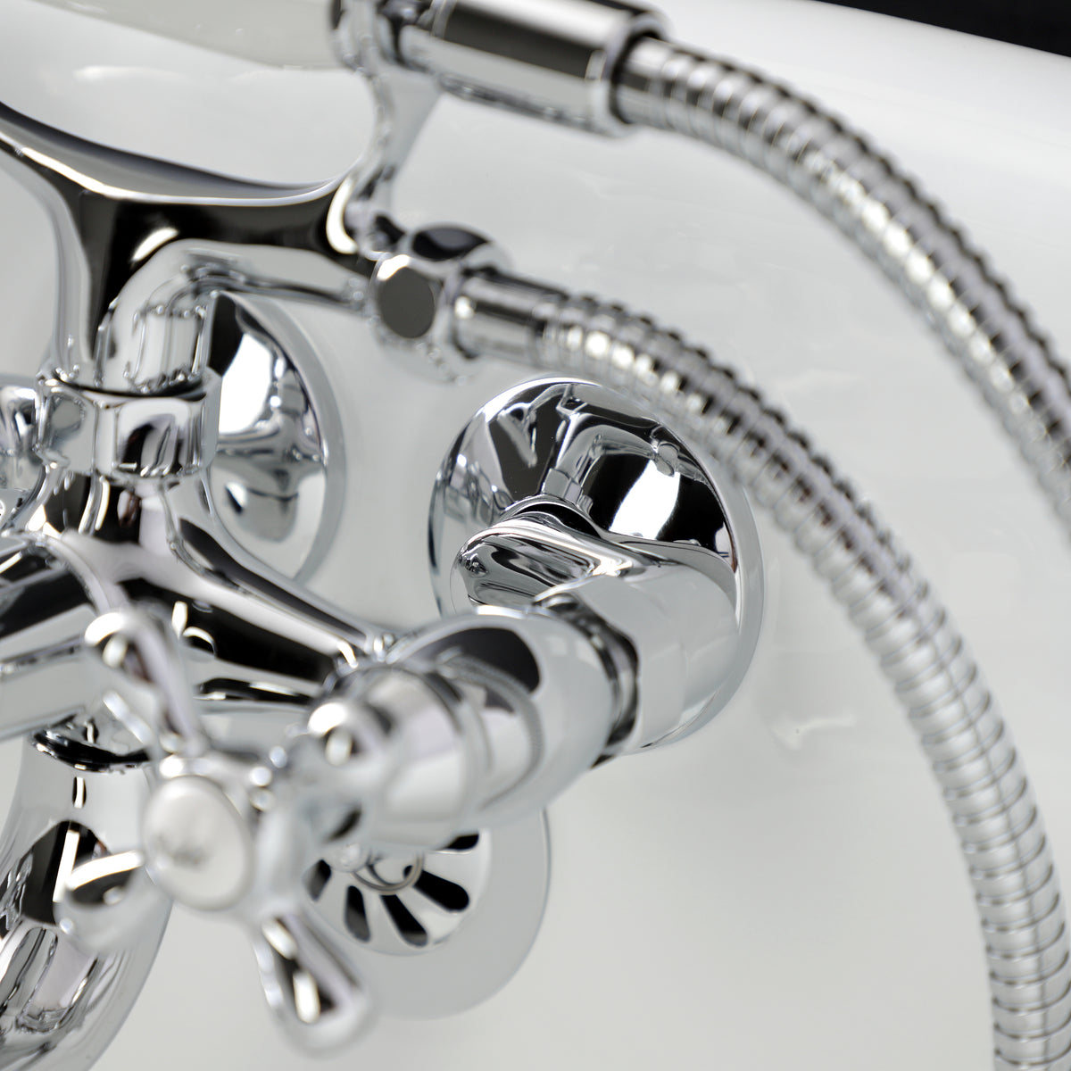 Kingston Wall Mount Clawfoot Tub Faucet with Hand Shower