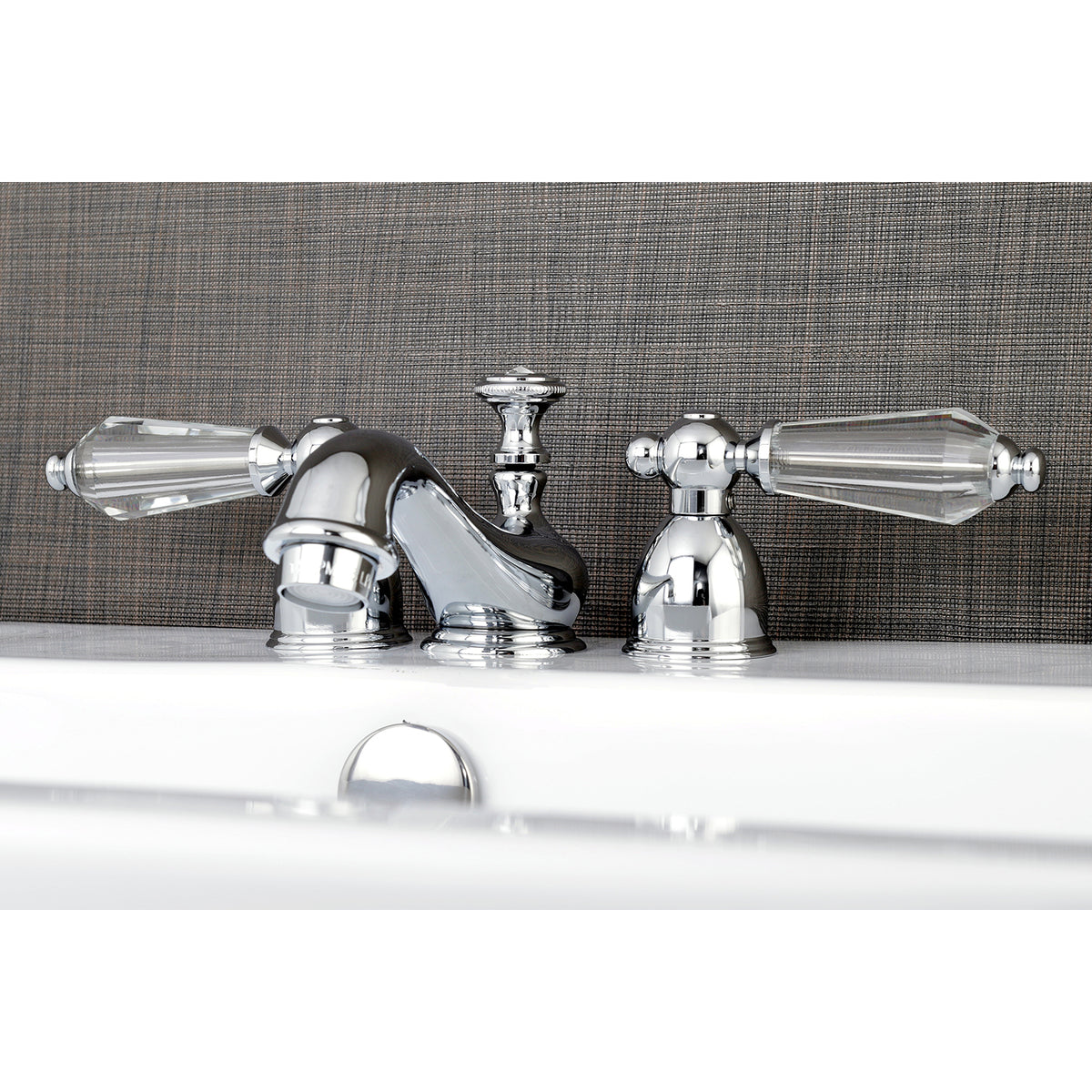 Kingston Brass KS3952WLL Wilshire Mini-Widespread Bathroom Faucet with Brass Pop-Up