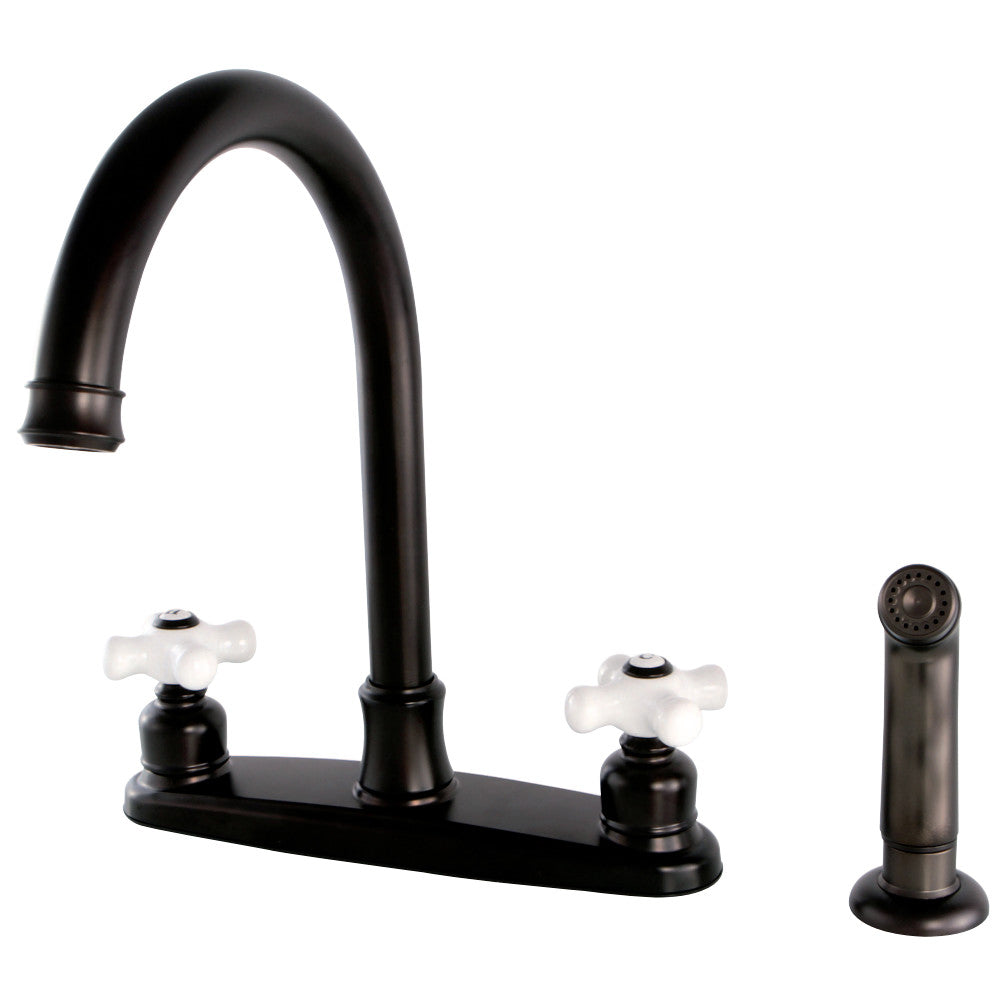 Kingston Brass FB7791PXSP Victorian 8-Inch Centerset Kitchen Faucet with Sprayer