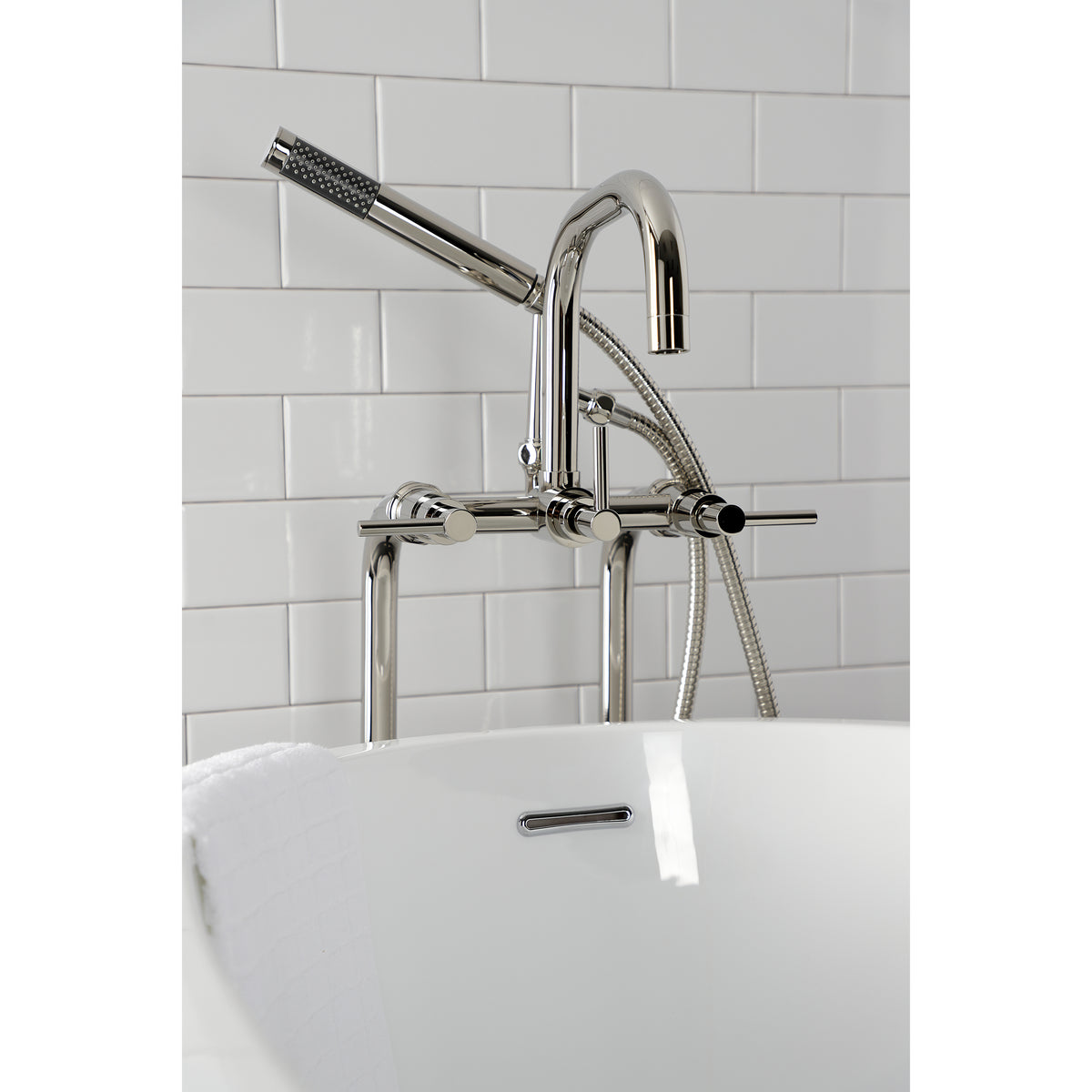 Aqua VintageL Concord Freestanding Tub Faucet with Supply Line, Stop Valve
