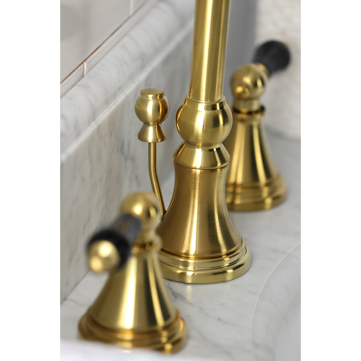 Kingston Brass KS2982PKL Duchess Widespread Bathroom Faucet with Brass Pop-Up