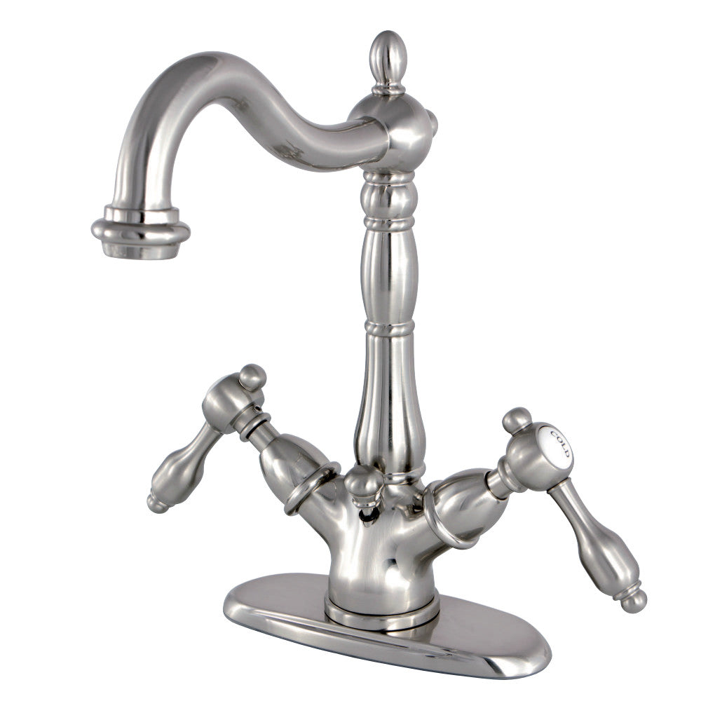 Kingston Brass KS1435TAL Tudor Two-Handle Bathroom Faucet with Brass Pop-Up and Cover Plate