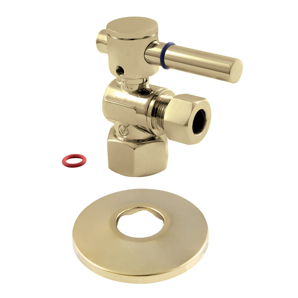Kingston Brass 1/2-Inch FIP X 3/8-Inch OD Comp Quarter-Turn Angle Stop Valve with Flange