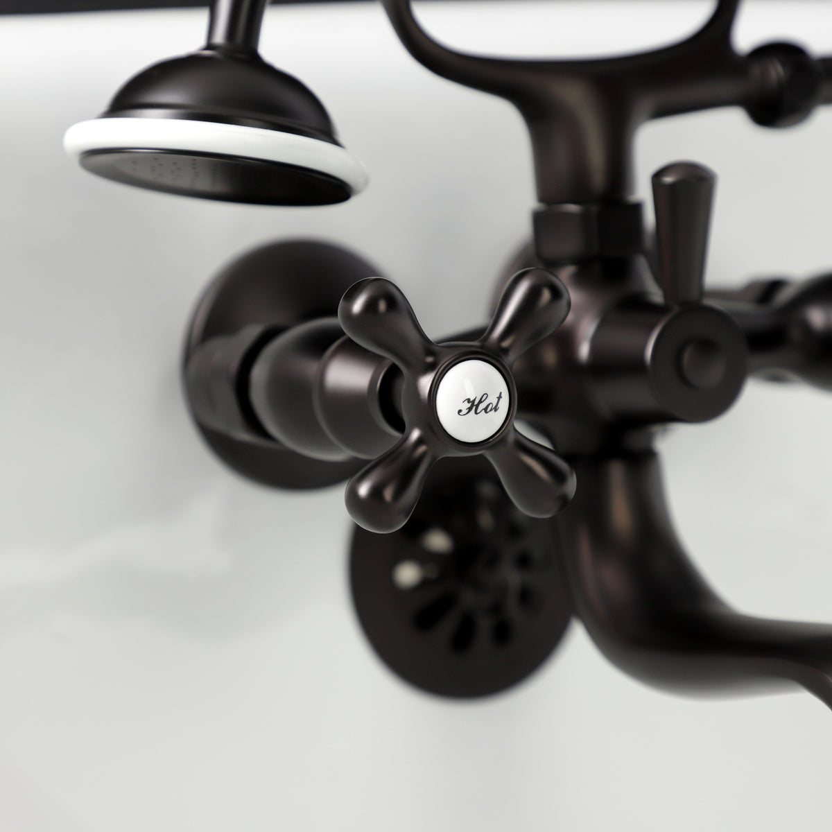 Kingston Wall Mount Clawfoot Tub Faucet with Hand Shower