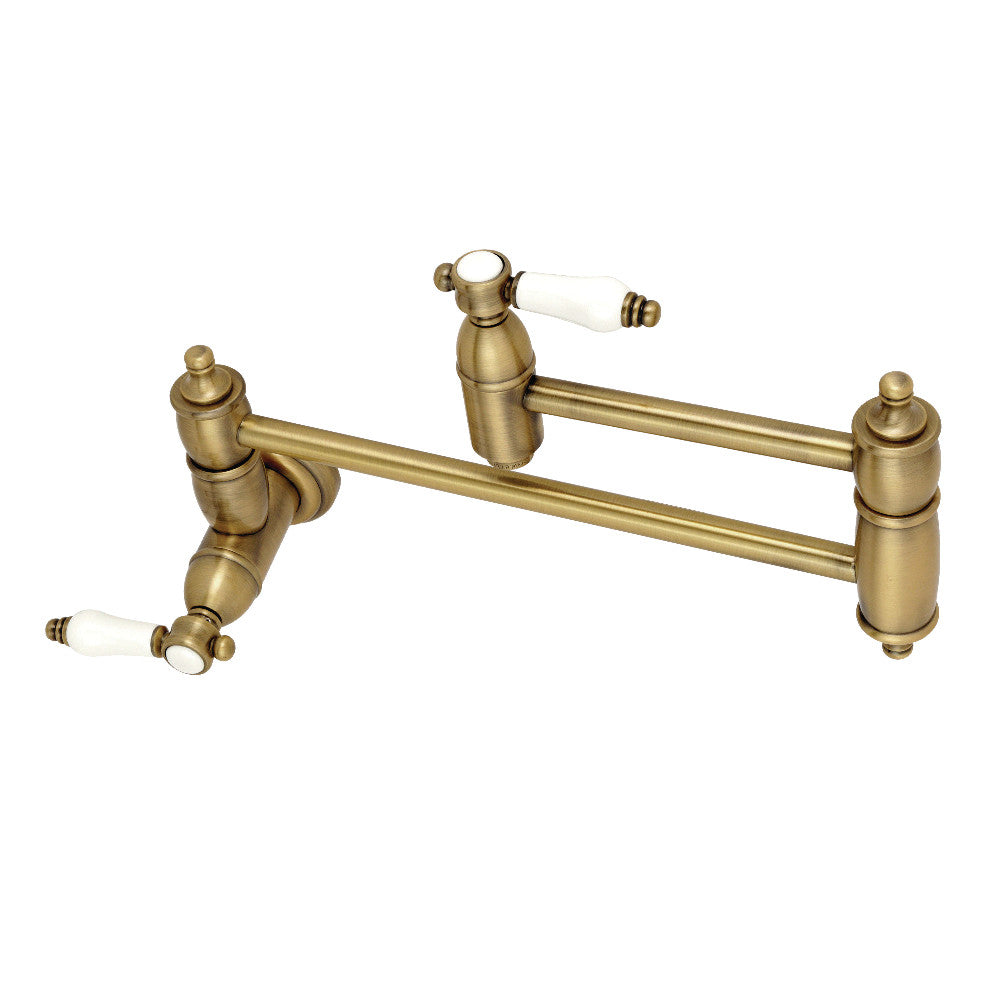 Kingston Brass KS3106BPL Bel-Air Wall Mount Pot Filler Kitchen Faucet