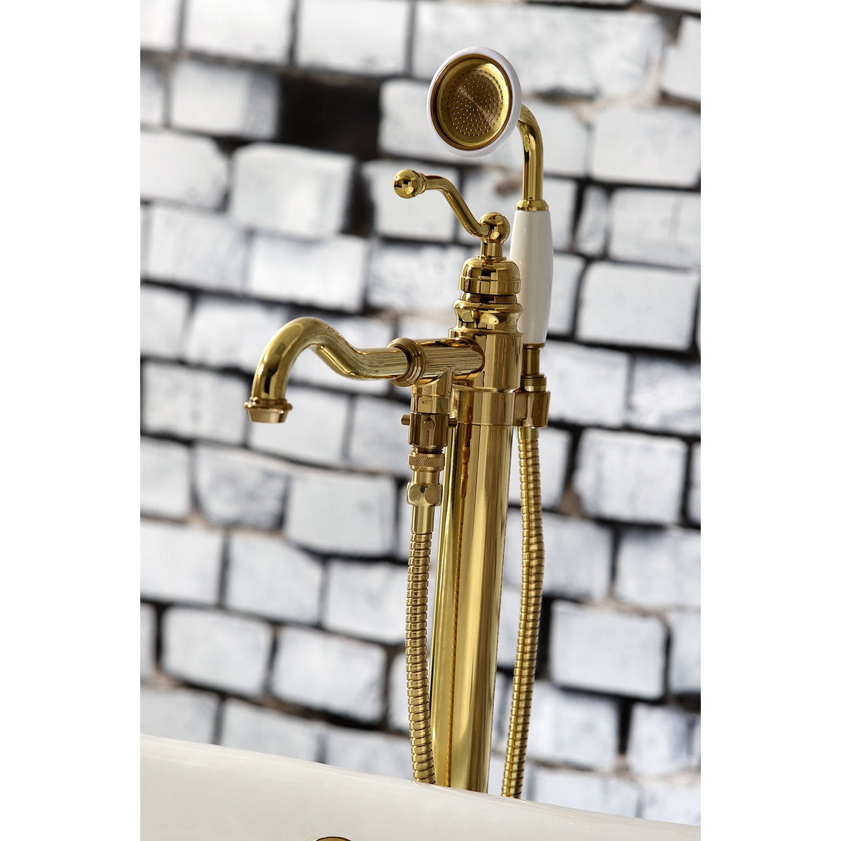 English Country Freestanding Tub Faucet with Hand Shower