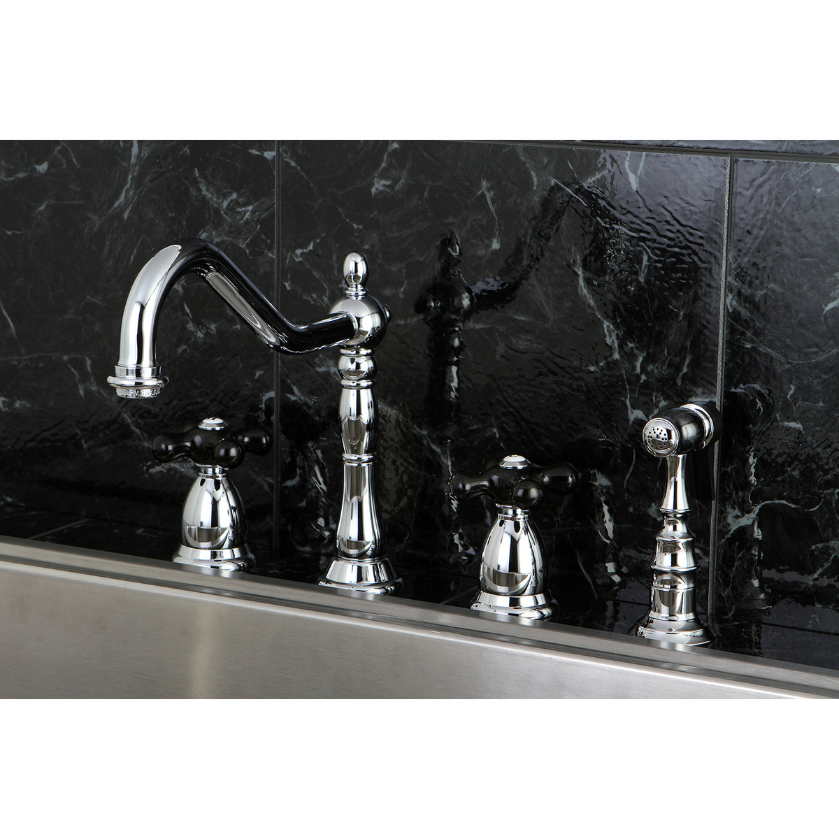 Kingston Brass KS1798PKXBS Widespread Kitchen Faucet