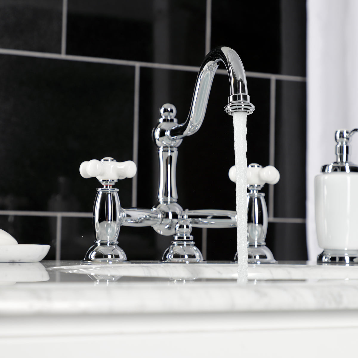 Kingston Brass KS3911PX Restoration Bathroom Bridge Faucet
