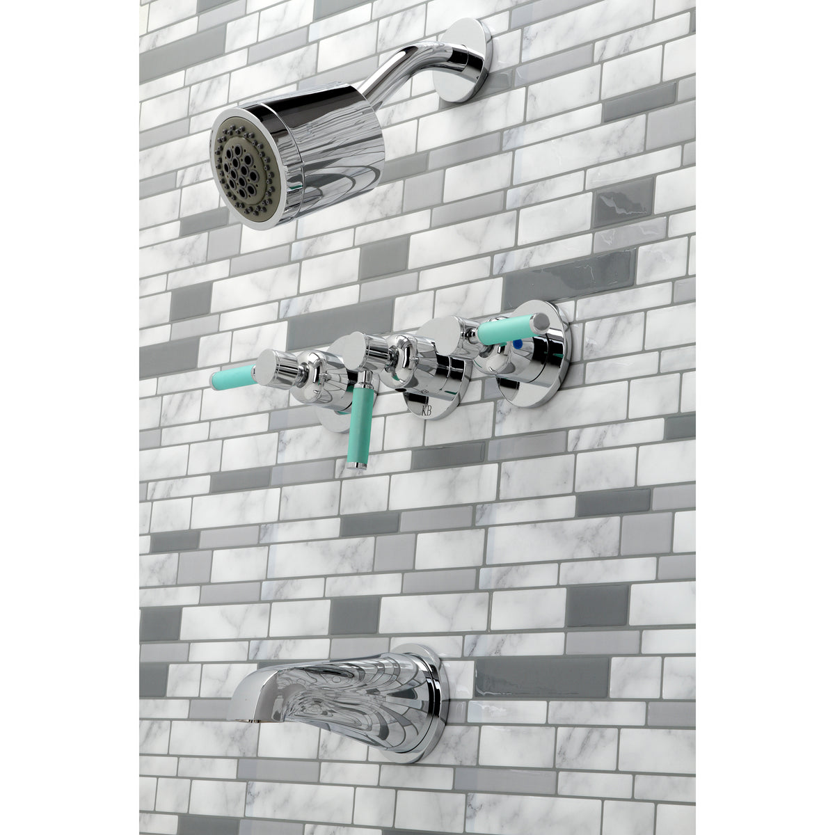 Kaiser Three-Handle Tub and Shower Faucet