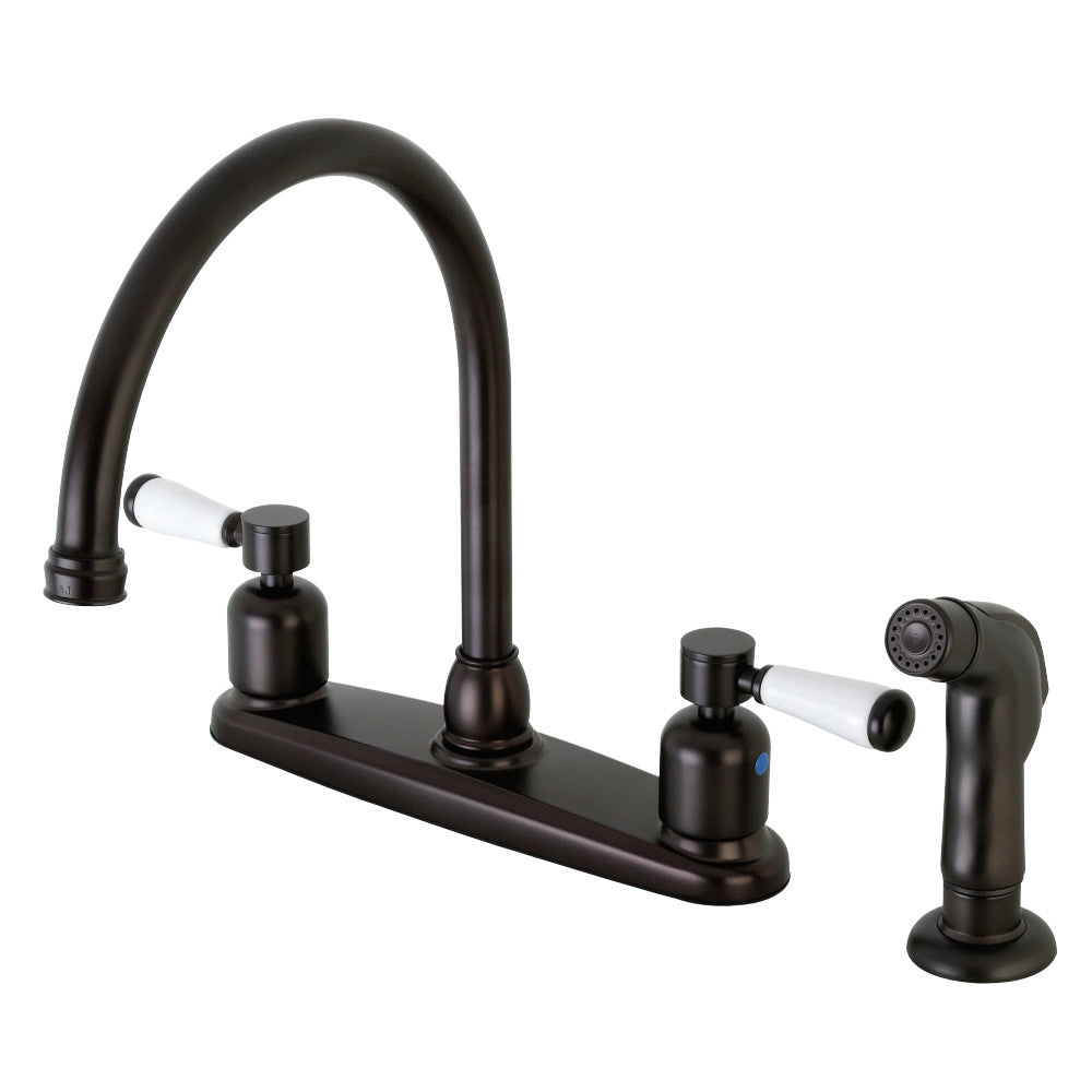 Kingston Brass FB791DPLSP Paris 8-Inch Centerset Kitchen Faucet with Sprayer