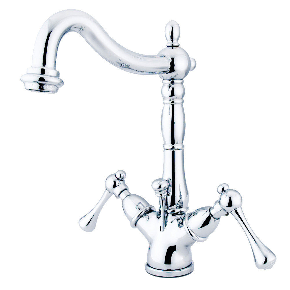 Kingston Brass KS1438BL Heritage Two-Handle Bathroom Faucet with Brass Pop-Up and Cover Plate