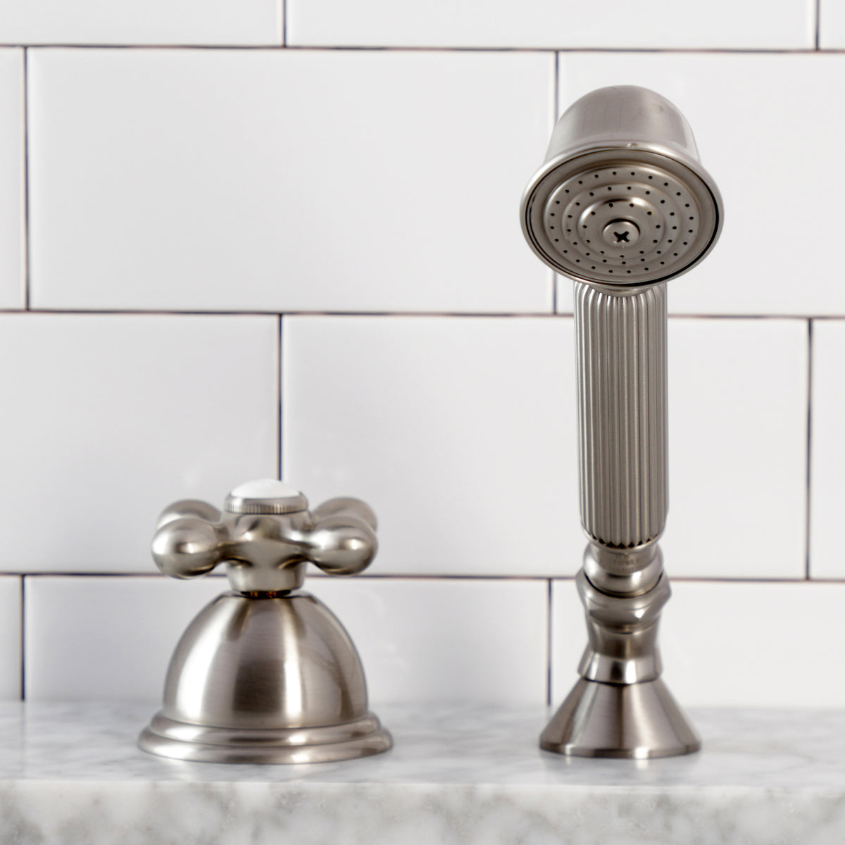 Kingston Brass Deck Mount Hand Shower with Diverter for Roman Tub Faucet