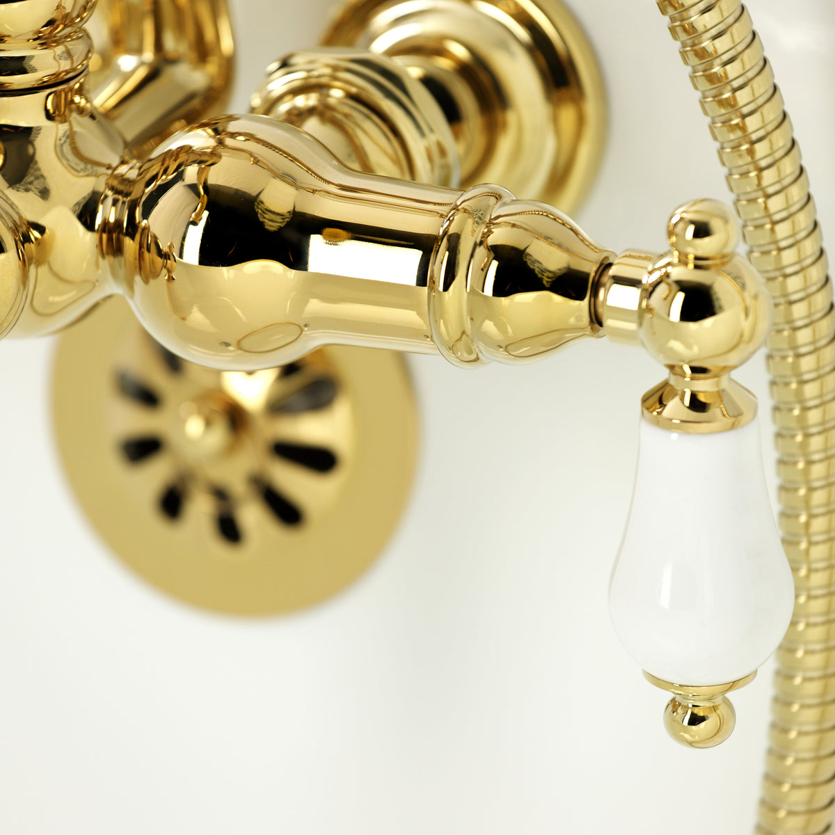 Heritage 3-3/8&quot; Tub Wall Mount Clawfoot Tub Faucet with Hand Shower