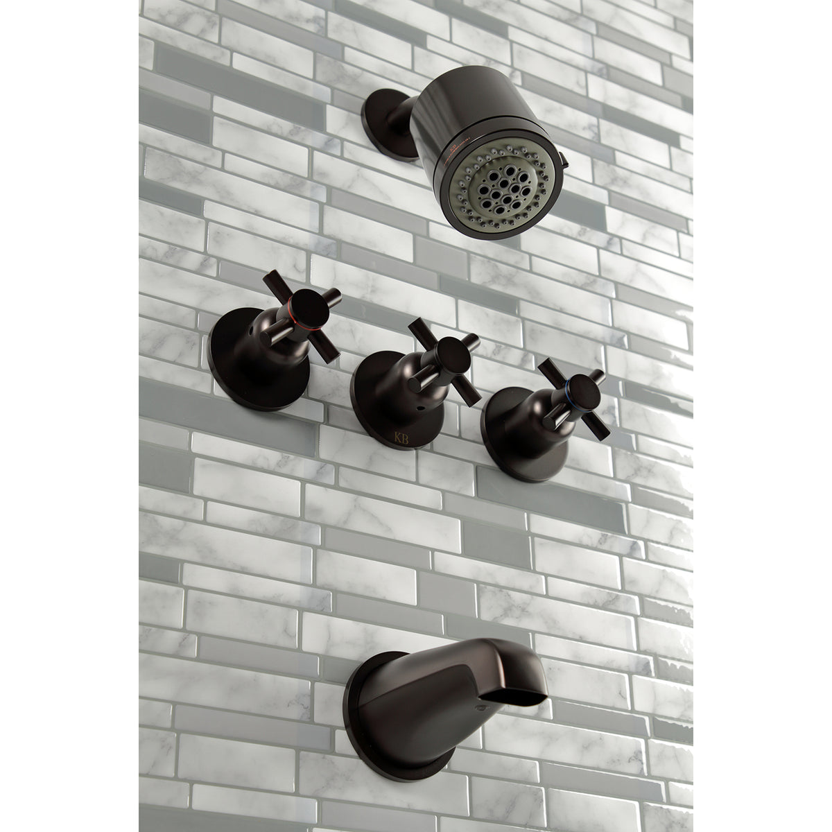 Concord Three-Handle Tub and Shower Faucet