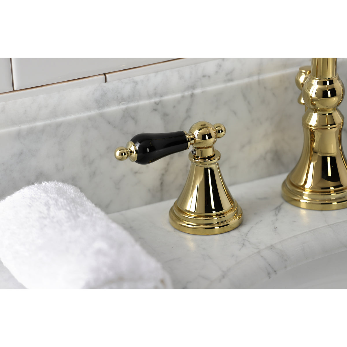 Kingston Brass KS2982PKL Duchess Widespread Bathroom Faucet with Brass Pop-Up