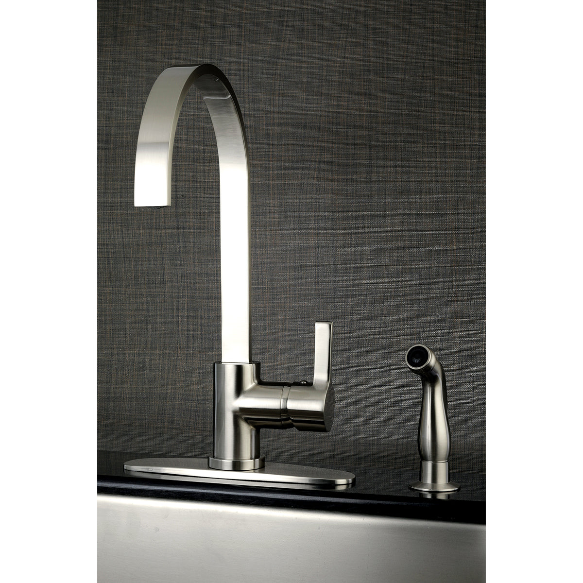 Gourmetier LS8713CTLSP Continental Single-Handle Kitchen Faucet with Side Sprayer