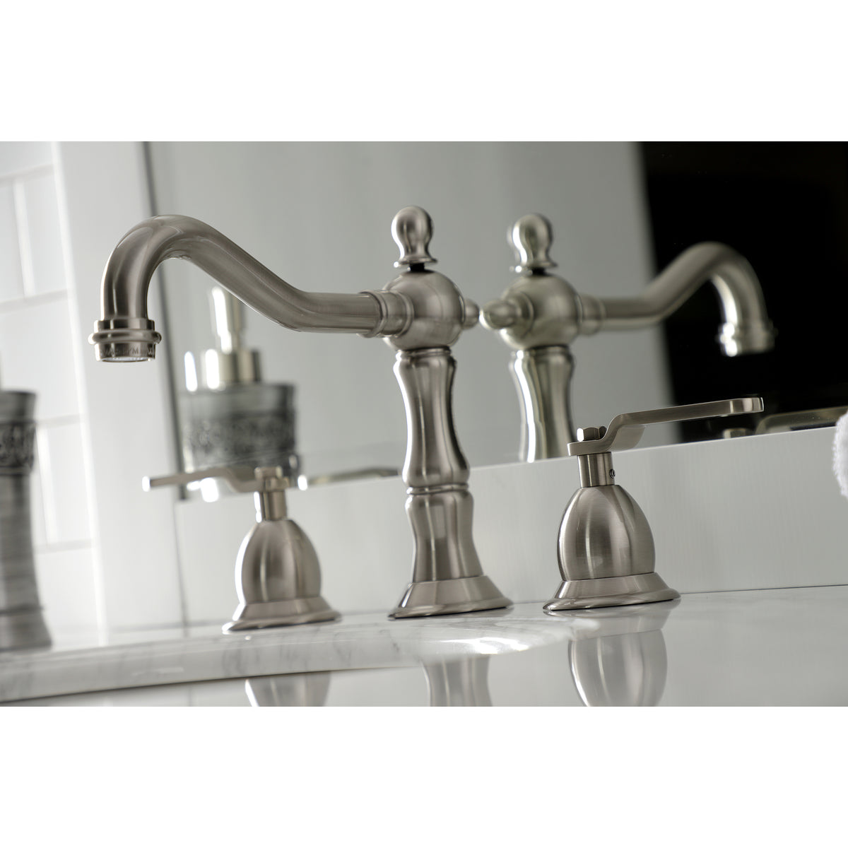 Kingston Brass KS1970KL Whitaker Widespread Bathroom Faucet with Brass Pop-Up
