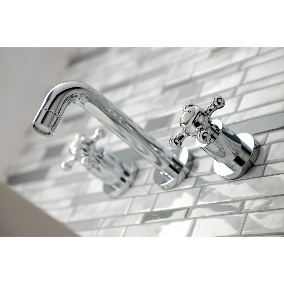 Kingston Brass KS8121BX Metropolitan 2-Handle 8 in. Wall Mount Bathroom Faucet
